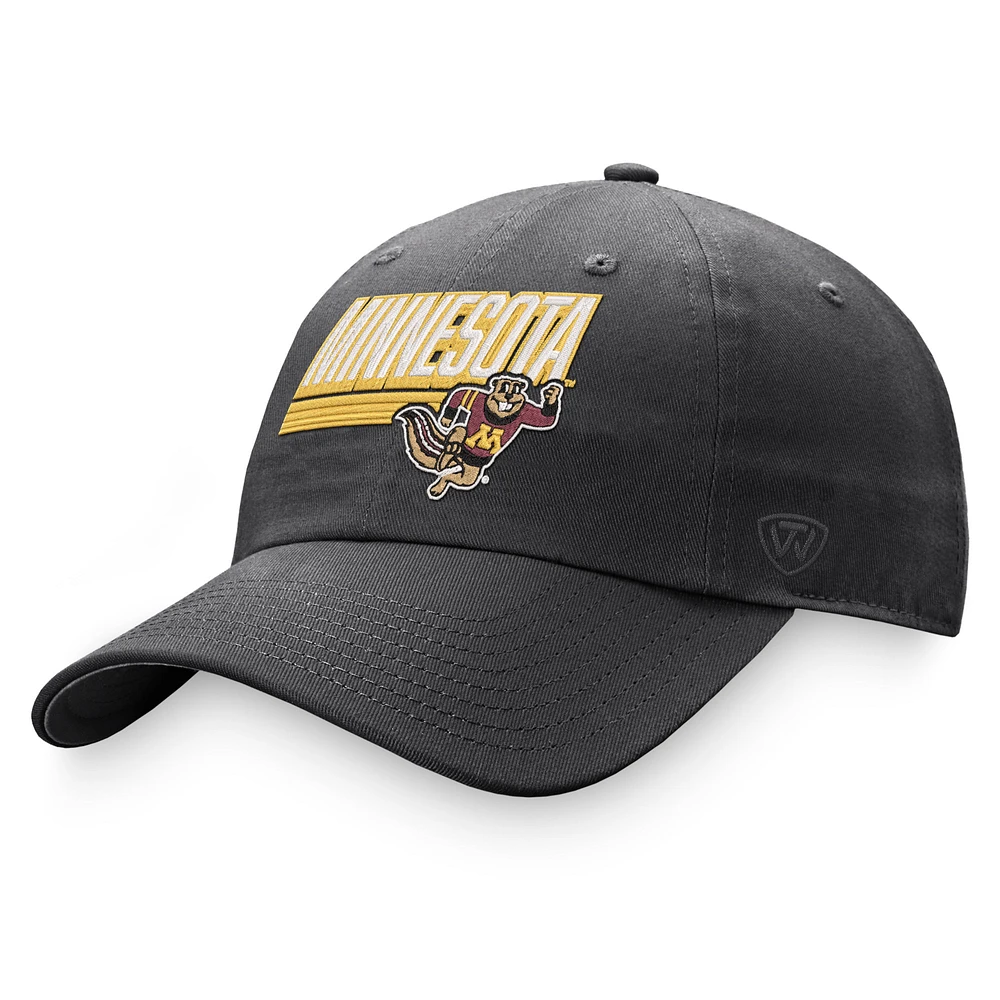 Men's Top of the World Charcoal Minnesota Golden Gophers Slice Adjustable Hat