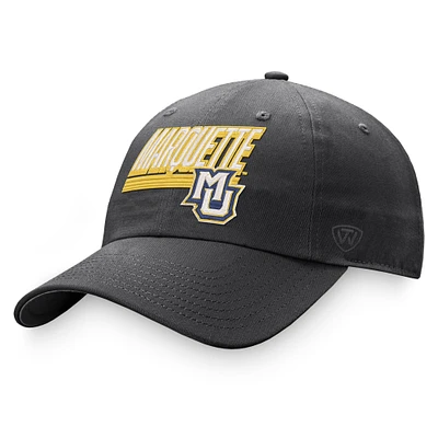 Men's Top of the World Charcoal Marquette Golden Eagles Slice Adjustable Hat