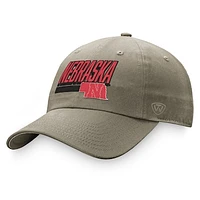 Men's Top of the World Khaki Nebraska Huskers Slice Adjustable Hat