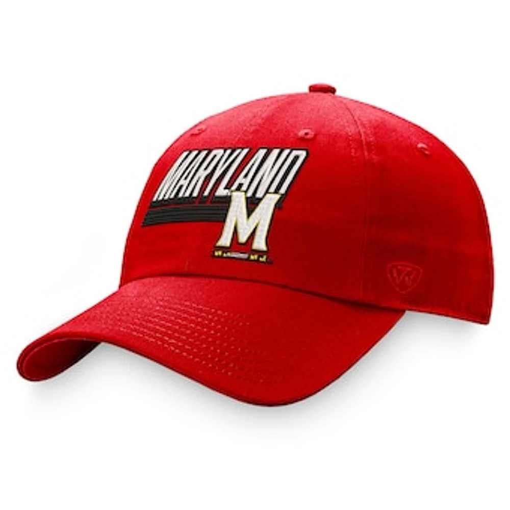 Men's Top of the World Red Maryland Terrapins Slice Adjustable Hat