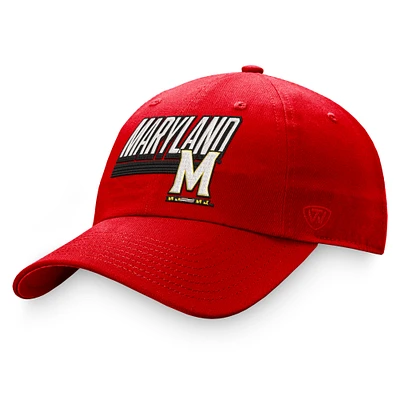 Men's Top of the World Red Maryland Terrapins Slice Adjustable Hat