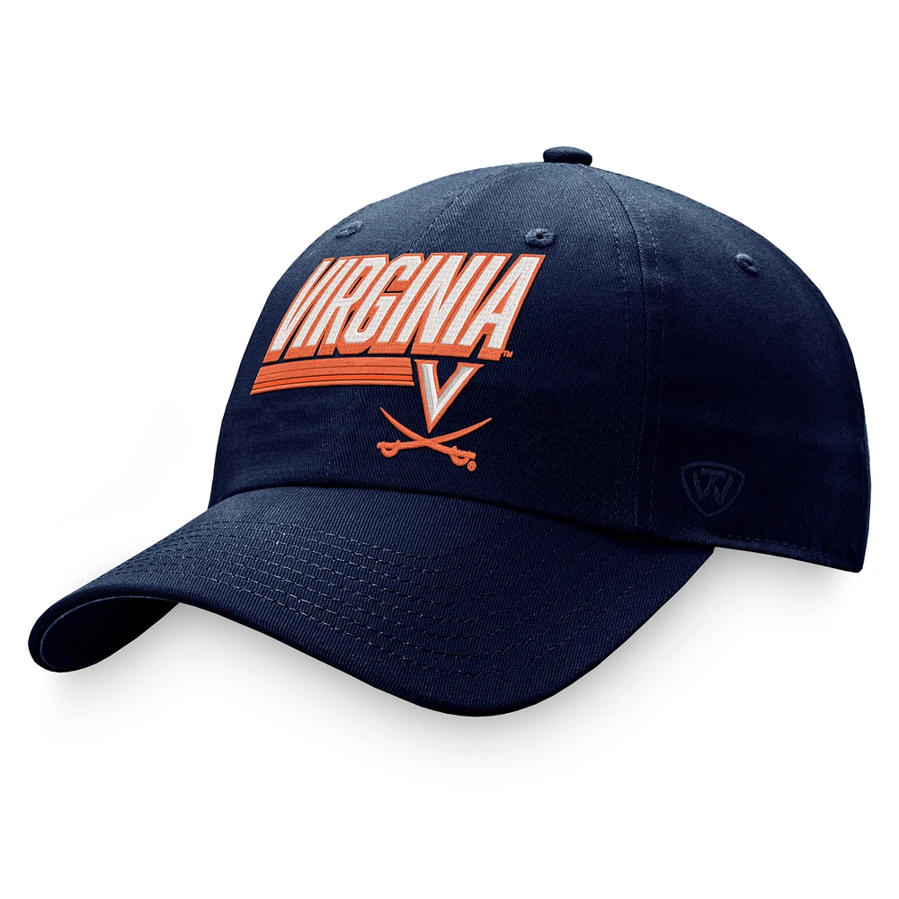 Men's Top of the World Navy Virginia Cavaliers Slice Adjustable Hat