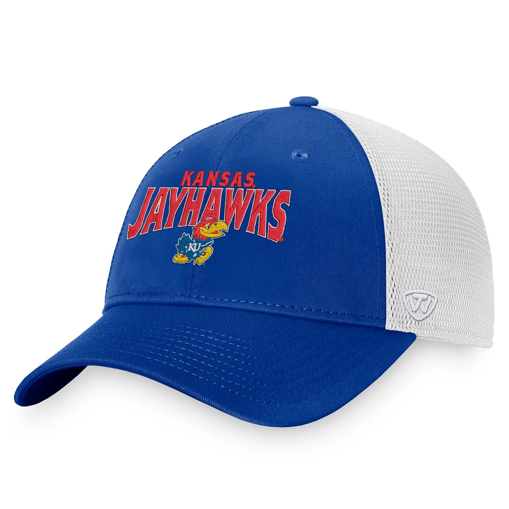 Men's Top of the World Royal Kansas Jayhawks Breakout Trucker Snapback Hat