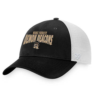 Men's Top of the World Black/White Wake Forest Demon Deacons Breakout Trucker Snapback Hat