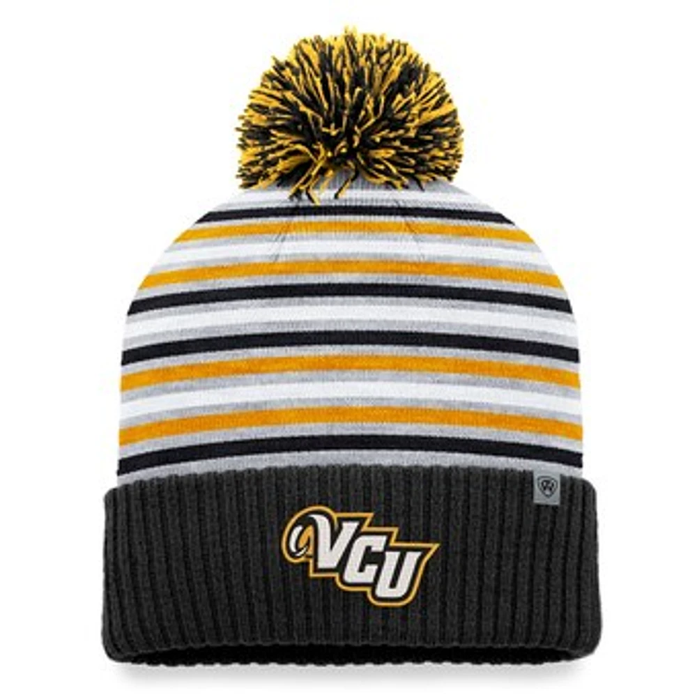 Men's Top of the World  Black VCU Rams Dash Cuffed Knit Hat with Pom