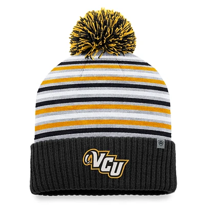 Men's Top of the World  Black VCU Rams Dash Cuffed Knit Hat with Pom