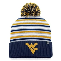 Men's Top of the World  Navy West Virginia Mountaineers Dash Cuffed Knit Hat with Pom