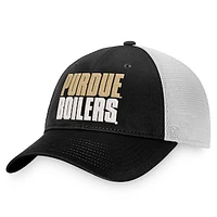 Men's Top of the World Black/White Purdue Boilermakers Stockpile Trucker Snapback Hat