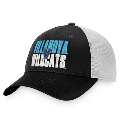 Men's Top of the World Black/White Villanova Wildcats Stockpile Trucker Snapback Hat