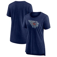 Women's Fanatics Heather Navy Edmonton Oilers Special Edition 2.0 Modern T-Shirt