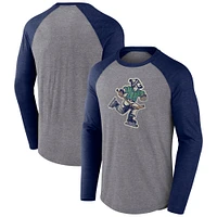 Men's Fanatics Heather Gray Vancouver Canucks Special Edition Long Sleeve Tri-Blend Raglan T-Shirt