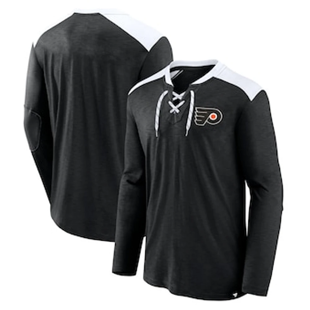 Men's Fanatics Black Philadelphia Flyers Special Edition 2.0 Long Sleeve Lace-Up T-Shirt