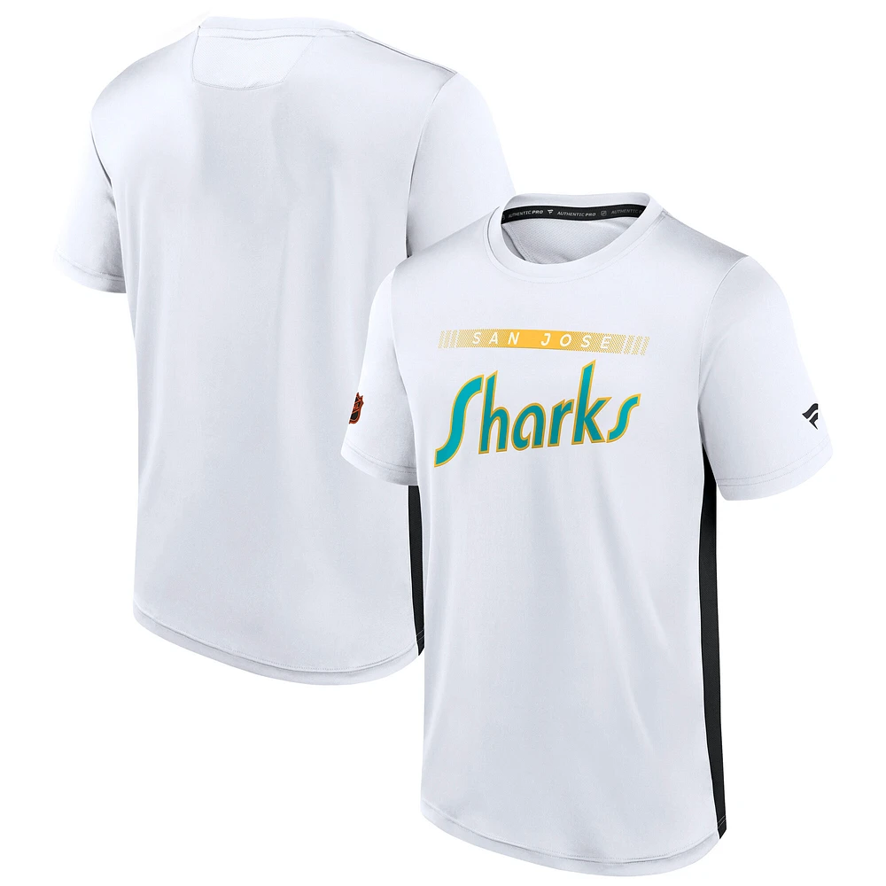 Men's Fanatics White San Jose Sharks  Special Edition 2.0 Authentic Pro Tech T-Shirt