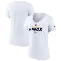 Women's Fanatics  White Los Angeles Kings Special Edition V-Neck T-Shirt