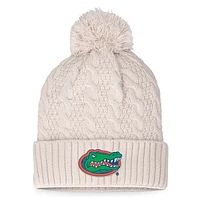 Women's Top of the World Cream Florida Gators Pearl Cuffed Knit Hat with Pom