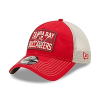 Men's New Era Red/Natural Tampa Bay Buccaneers Devoted Trucker 9TWENTY Snapback Hat