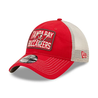 Men's New Era Red/Natural Tampa Bay Buccaneers Devoted Trucker 9TWENTY Snapback Hat