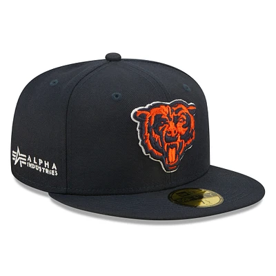 Men's New Era x Alpha Industries Navy Chicago Bears Alpha 59FIFTY Fitted Hat