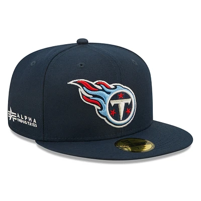 Men's New Era x Alpha Industries Navy Tennessee Titans 59FIFTY Fitted Hat