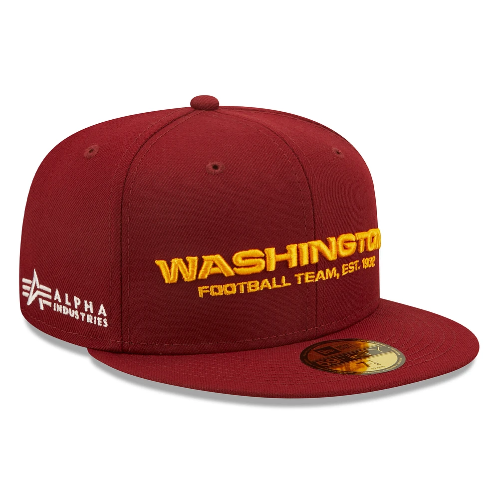 Men's New Era x Alpha Industries Burgundy Washington Commanders 59FIFTY Fitted Hat