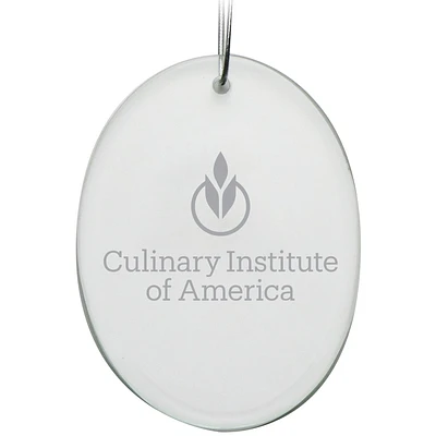 Culinary Institute of America Steels 2.75'' x 3.75'' Glass Oval Ornament