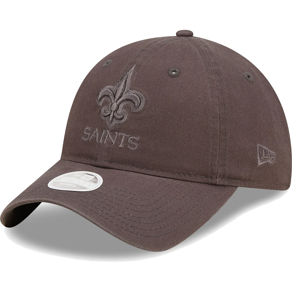 Women's  New Era Graphite New Orleans Saints Core Classic 2.0 Tonal 9TWENTY Adjustable Hat