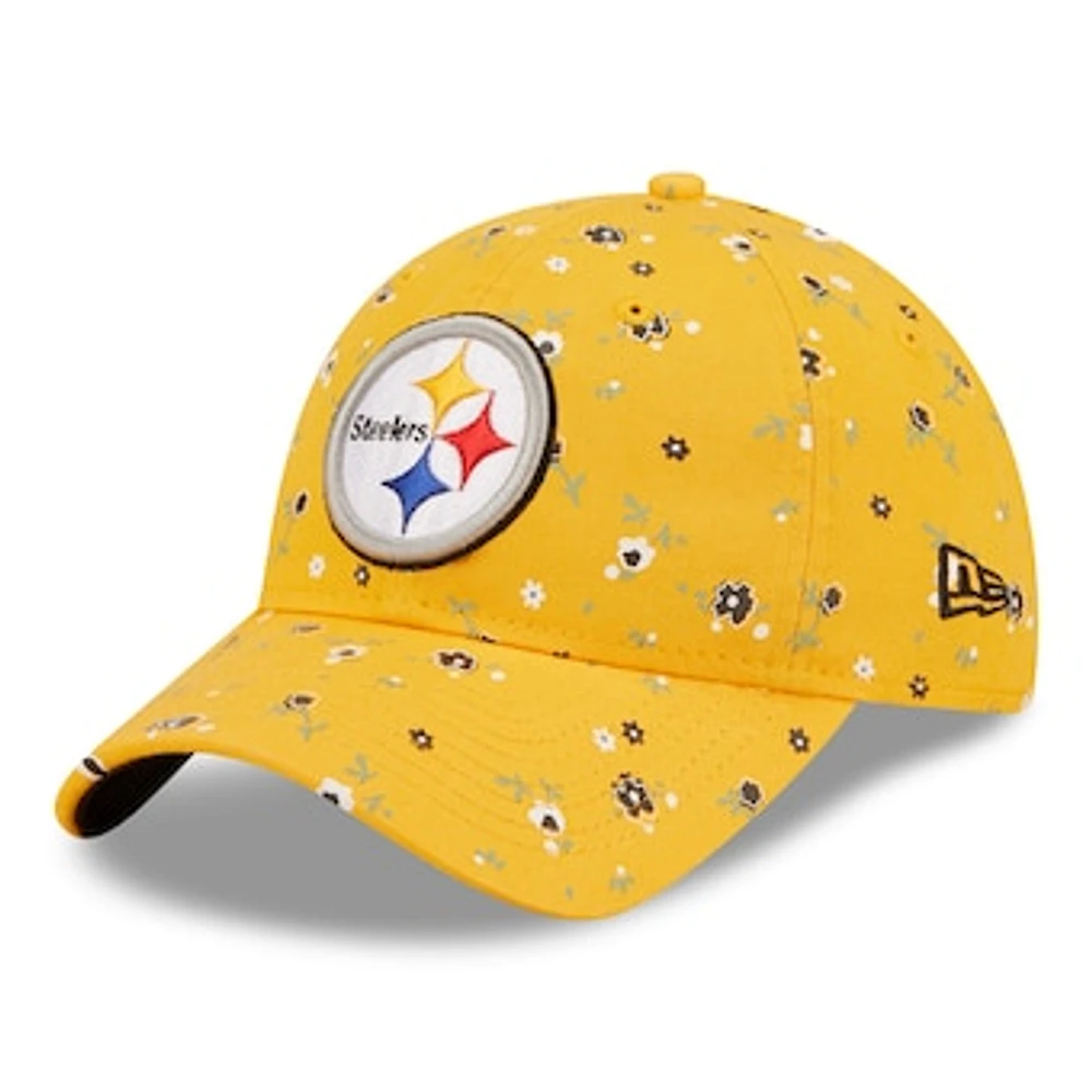 Women's New Era Gold Pittsburgh Steelers  Floral 9TWENTY Adjustable Hat