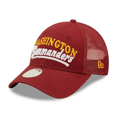 Women's New Era   Burgundy Washington Commanders Team Trucker 9FORTY Snapback Hat