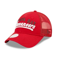 Women's New Era   Red Tampa Bay Buccaneers Team Trucker 9FORTY Snapback Hat