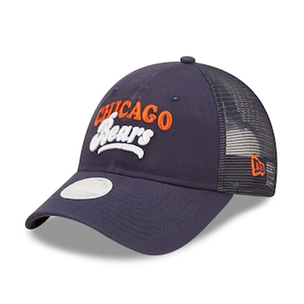 Women's New Era   Navy Chicago Bears Team Trucker 9FORTY Snapback Hat