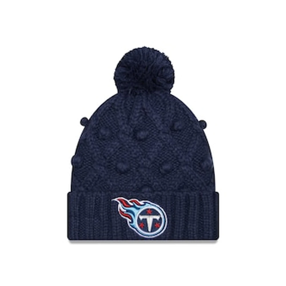 Women's New Era Navy Tennessee Titans Toasty Cuffed Knit Hat with Pom