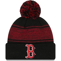 Men's New Era Black Boston Red Sox Chilled Cuffed Knit Hat with Pom