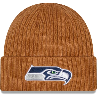 Men's New Era Brown Seattle Seahawks Core Classic Cuffed Knit Hat