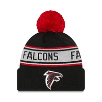 Men's New Era Black Atlanta Falcons  Repeat Cuffed Knit Hat with Pom