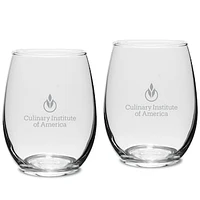 Culinary Institute of America Steels 15oz. 2-Piece Stemless Wine Glass Set
