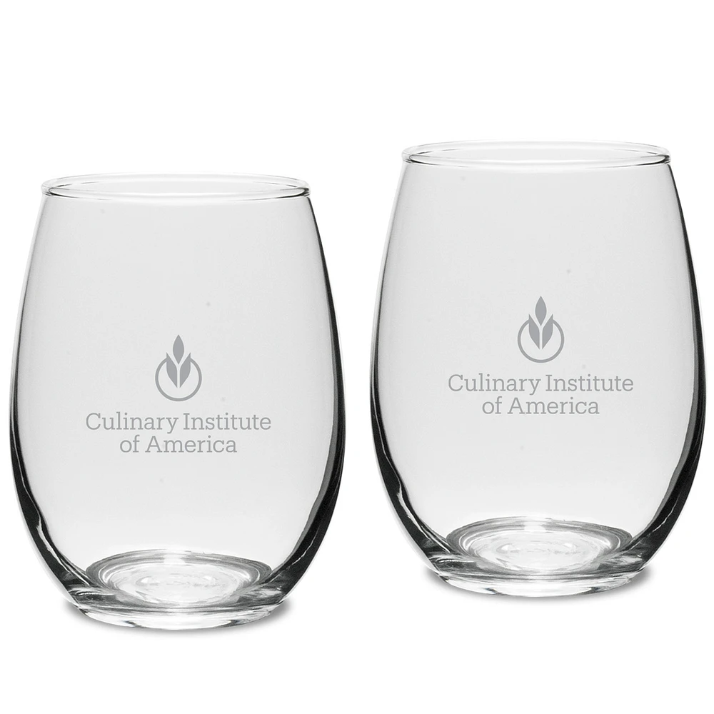 Culinary Institute of America Steels 15oz. 2-Piece Stemless Wine Glass Set