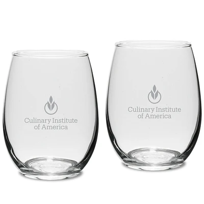 Culinary Institute of America Steels 15oz. 2-Piece Stemless Wine Glass Set