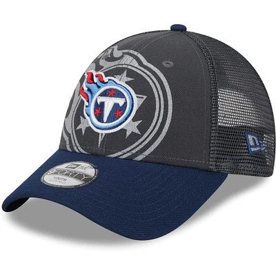 Youth New Era Graphite Tennessee Titans Reflect 9FORTY Adjustable Hat