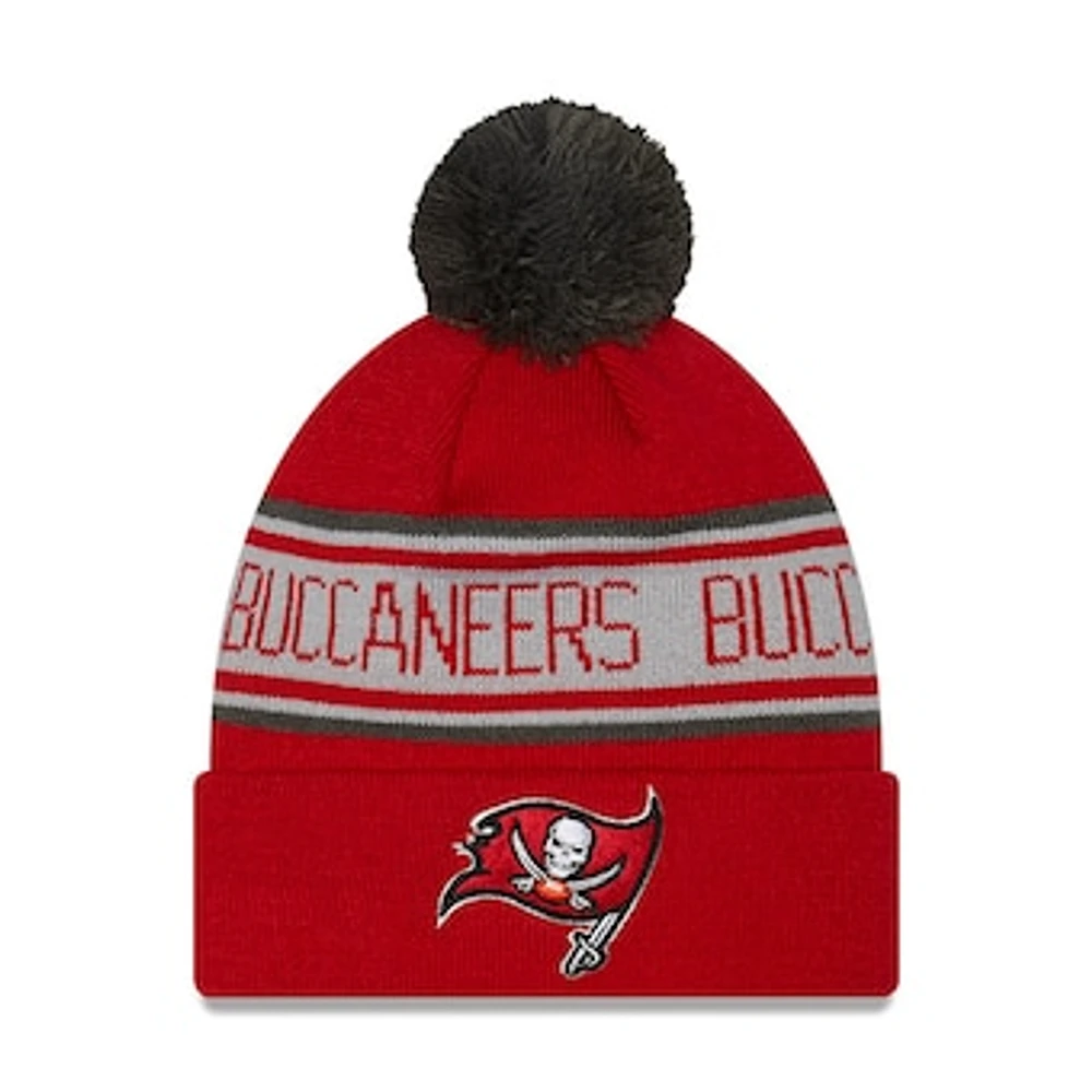 Preschool New Era Red Tampa Bay Buccaneers Repeat Cuffed Knit Hat with Pom