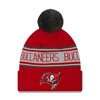 Preschool New Era Red Tampa Bay Buccaneers Repeat Cuffed Knit Hat with Pom