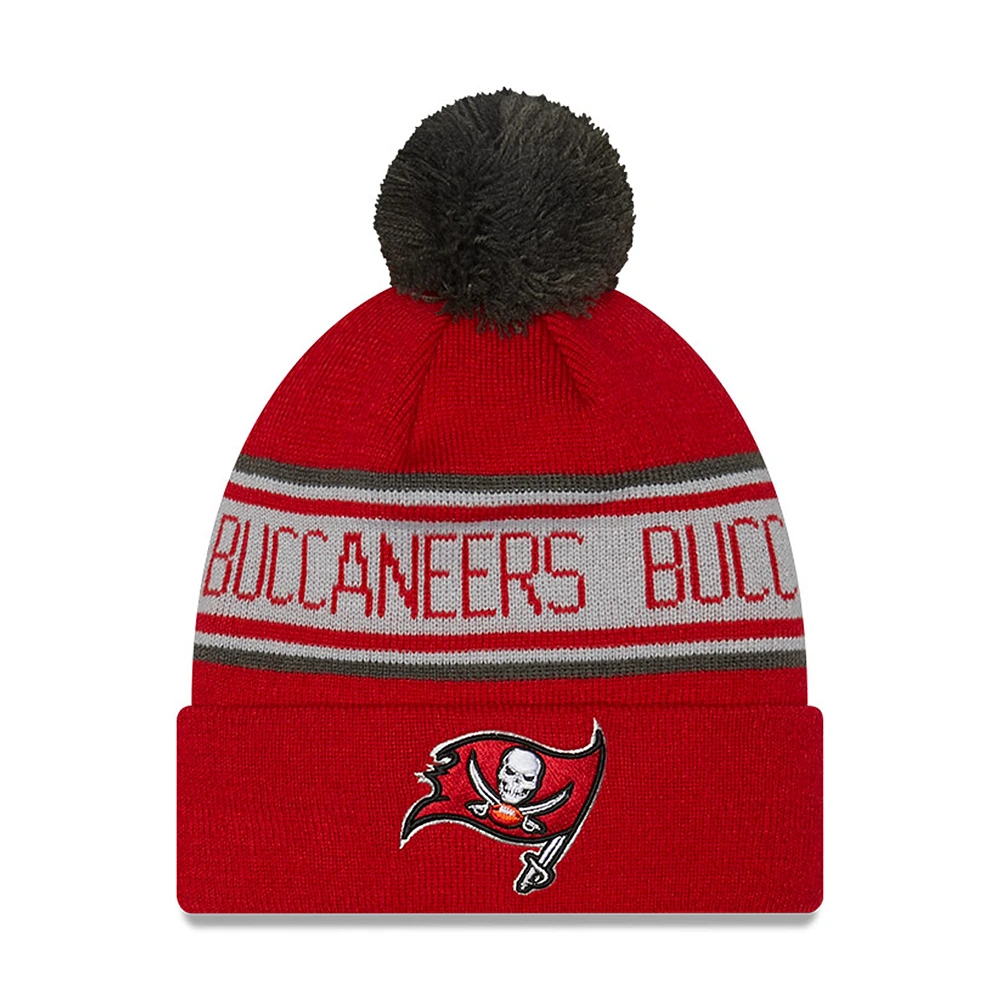 Preschool New Era Red Tampa Bay Buccaneers Repeat Cuffed Knit Hat with Pom