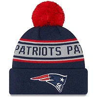 Preschool New Era Navy New England Patriots Repeat Cuffed Knit Hat with Pom