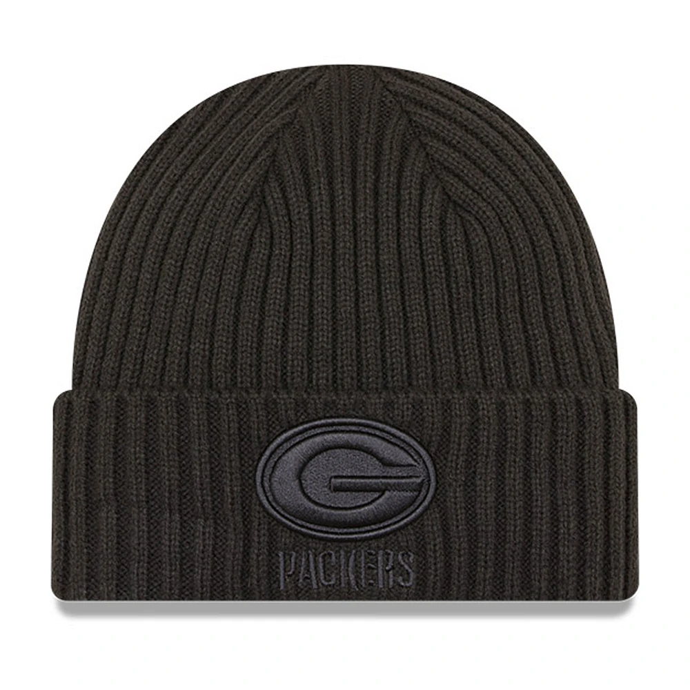 Youth New Era Graphite Green Bay Packers Core Classic Cuffed Knit Hat