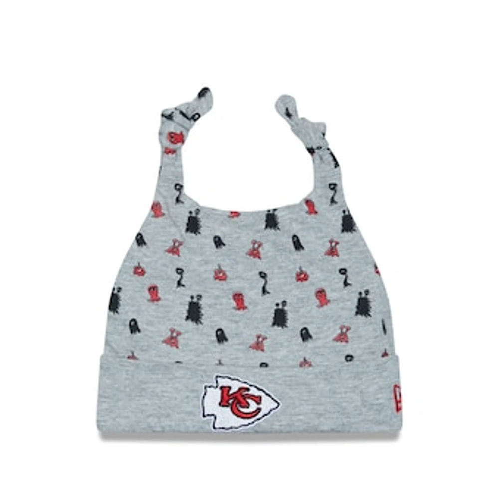 Infant New Era Heather Gray Kansas City Chiefs Critter Cuffed Knit Hat