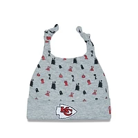 Infant New Era Heather Gray Kansas City Chiefs Critter Cuffed Knit Hat