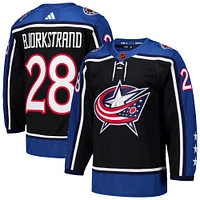 Men's adidas Oliver Bjorkstrand Black Columbus Blue Jackets Reverse Retro 2.0 Authentic Player Jersey