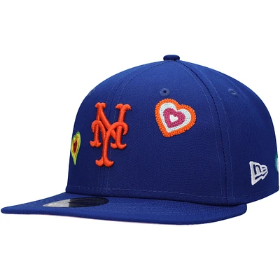 Men's New Era Royal New York Mets Chain Stitch Heart 59FIFTY Fitted Hat