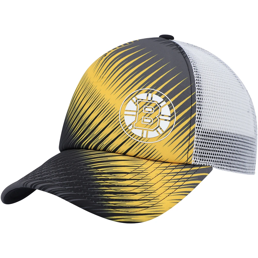 Women's adidas Black/White Boston Bruins Graphic Foam Trucker Snapback Hat