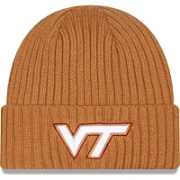 Men's New Era Light Brown Virginia Tech Hokies Core Classic Cuffed Knit Hat