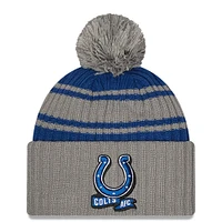 Men's New Era  Navy Indianapolis Colts 2022 Sideline Cuffed Pom Knit Hat